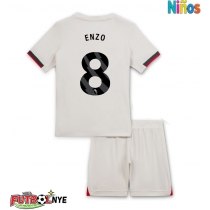 Camiseta Chelsea Enzo Fernandez #8 Visitante Equipación para niños 2025-26 manga corta (+ pantalones cortos)